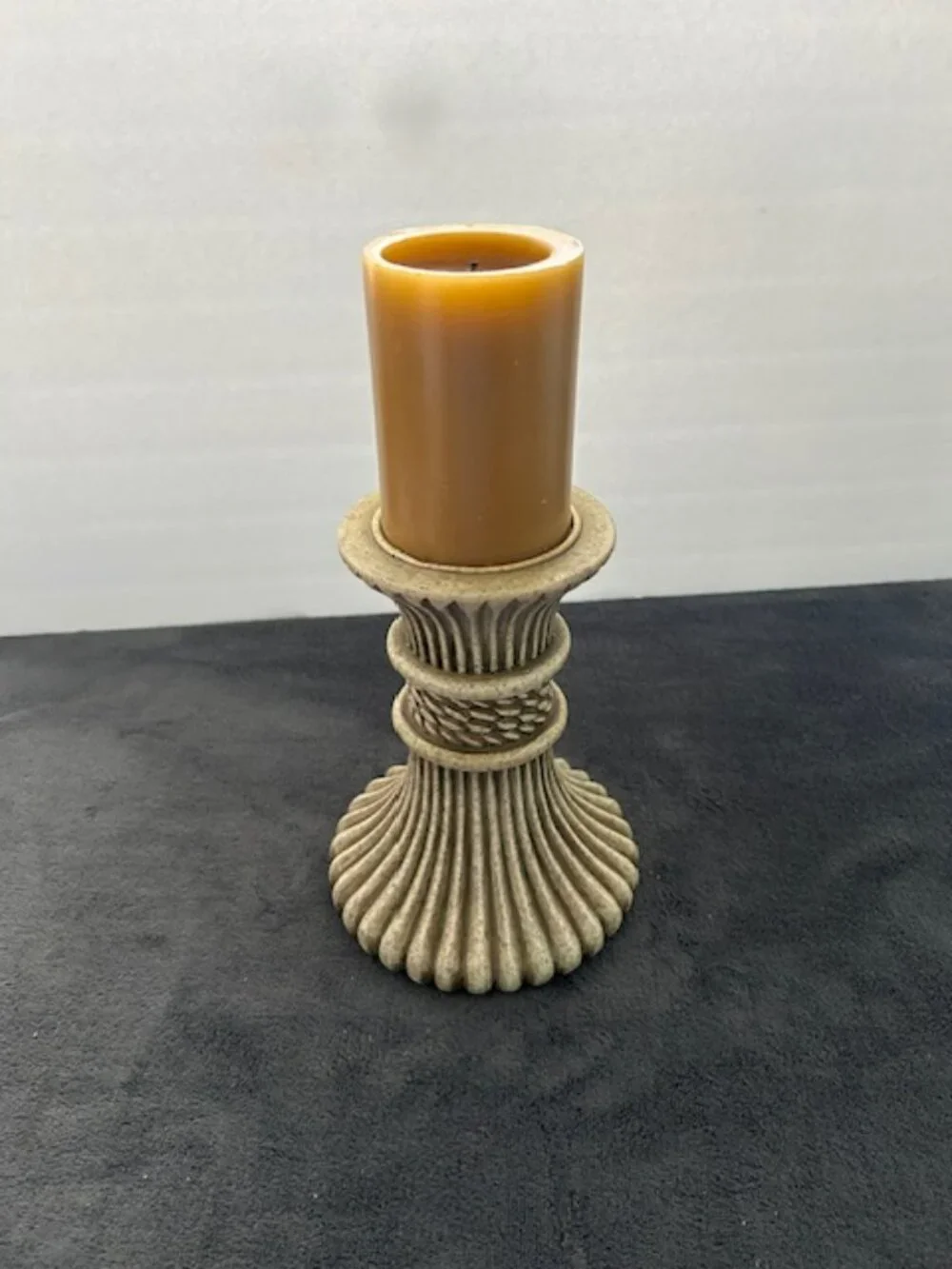 Vintage Resin Pillar French Country Candle Holder